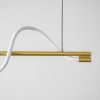 Linear Curve Wave Pendant - Modern S-Shaped Island Light for Kitchen & Dining Table
