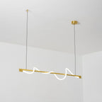 Linear Curve Wave Pendant - Modern S-Shaped Island Light for Kitchen & Dining Table