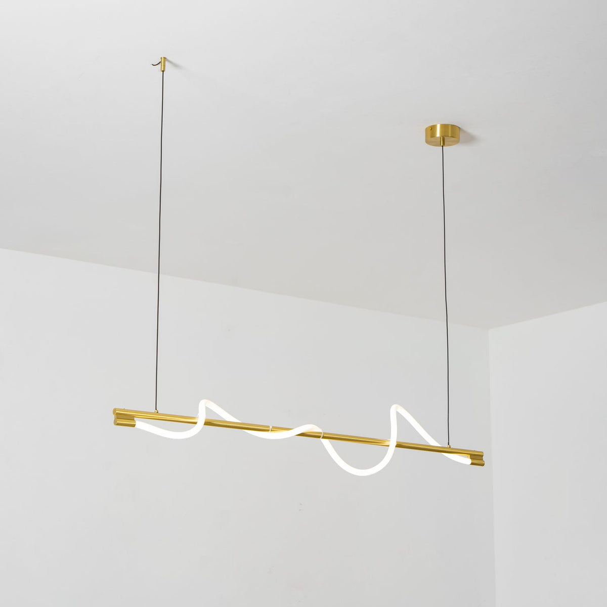 Linear Wave Pendant Light for Kitchen Island