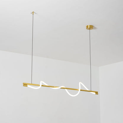 Linear Wave Pendant Light for Kitchen Island