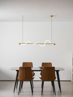 Linear Curve Wave Pendant - Modern S-Shaped Island Light for Kitchen & Dining Table