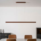 Linear Wood Pendant Light - Modern Organic Hanging Bar for Kitchen Island & Dining Table