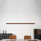 Linear Wood Pendant Light - Modern Organic Hanging Bar for Kitchen Island & Dining Table