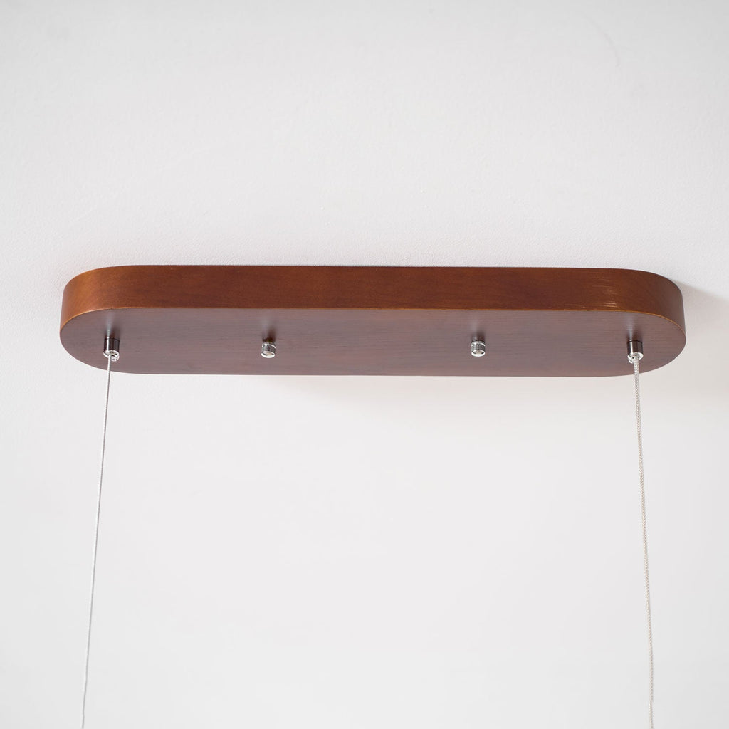 Linear Wood Pendant Light - Modern Organic Hanging Bar for Kitchen Island & Dining Table