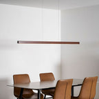 Linear Wood Pendant Light - Modern Organic Hanging Bar for Kitchen Island & Dining Table