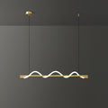 Linear Curve Wave Pendant - Modern S-Shaped Island Light for Kitchen & Dining Table
