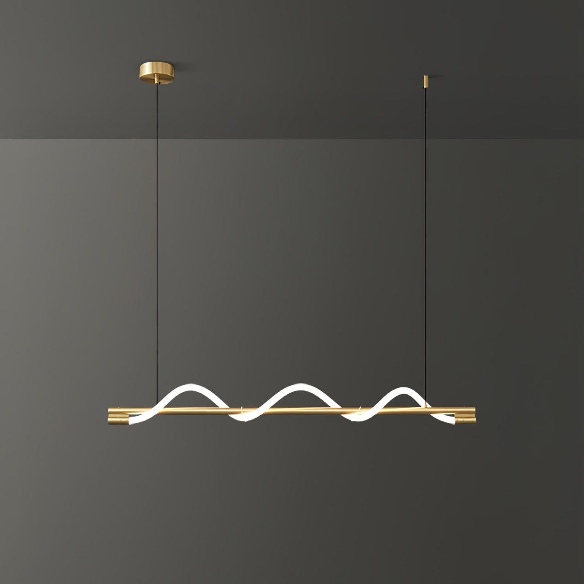 Linear Wave Pendant Light for Kitchen Island