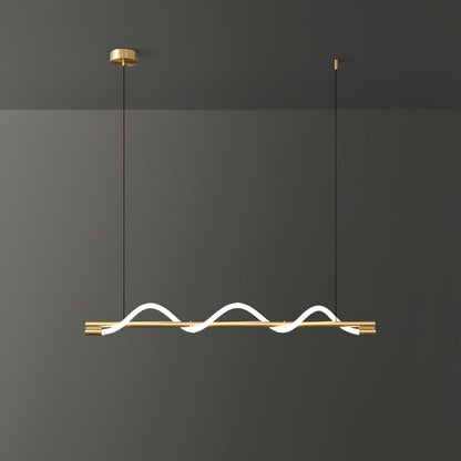 Linear Wave Pendant Light for Kitchen Island