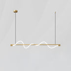 Linear Curve Wave Pendant - Modern S-Shaped Island Light for Kitchen & Dining Table