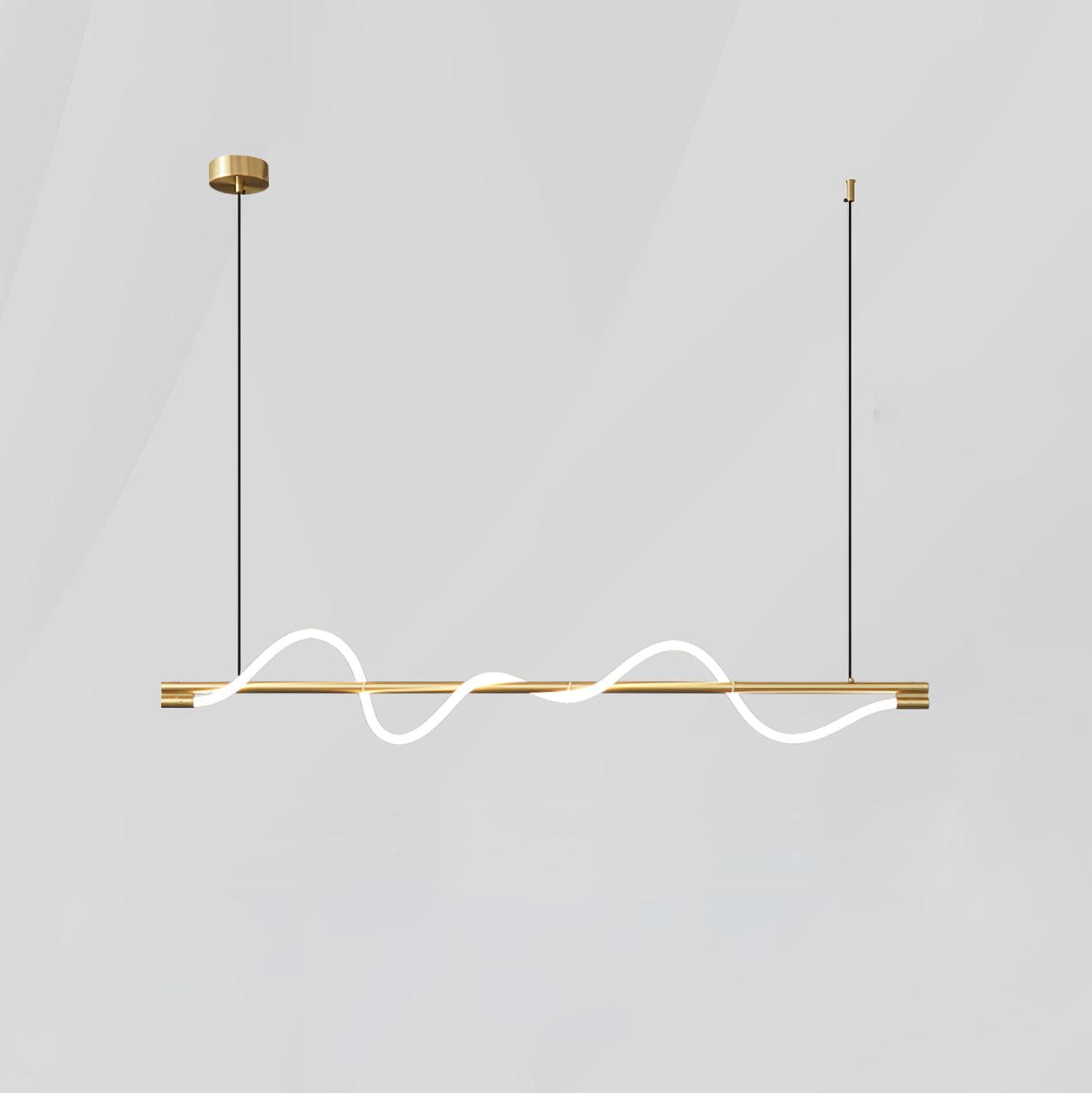 Linear Wave Pendant Light for Kitchen Island