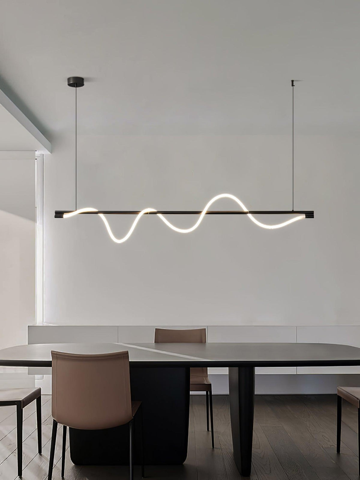 Linear Wave Pendant Light for Kitchen Island