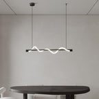 Linear Curve Wave Pendant - Modern S-Shaped Island Light for Kitchen & Dining Table