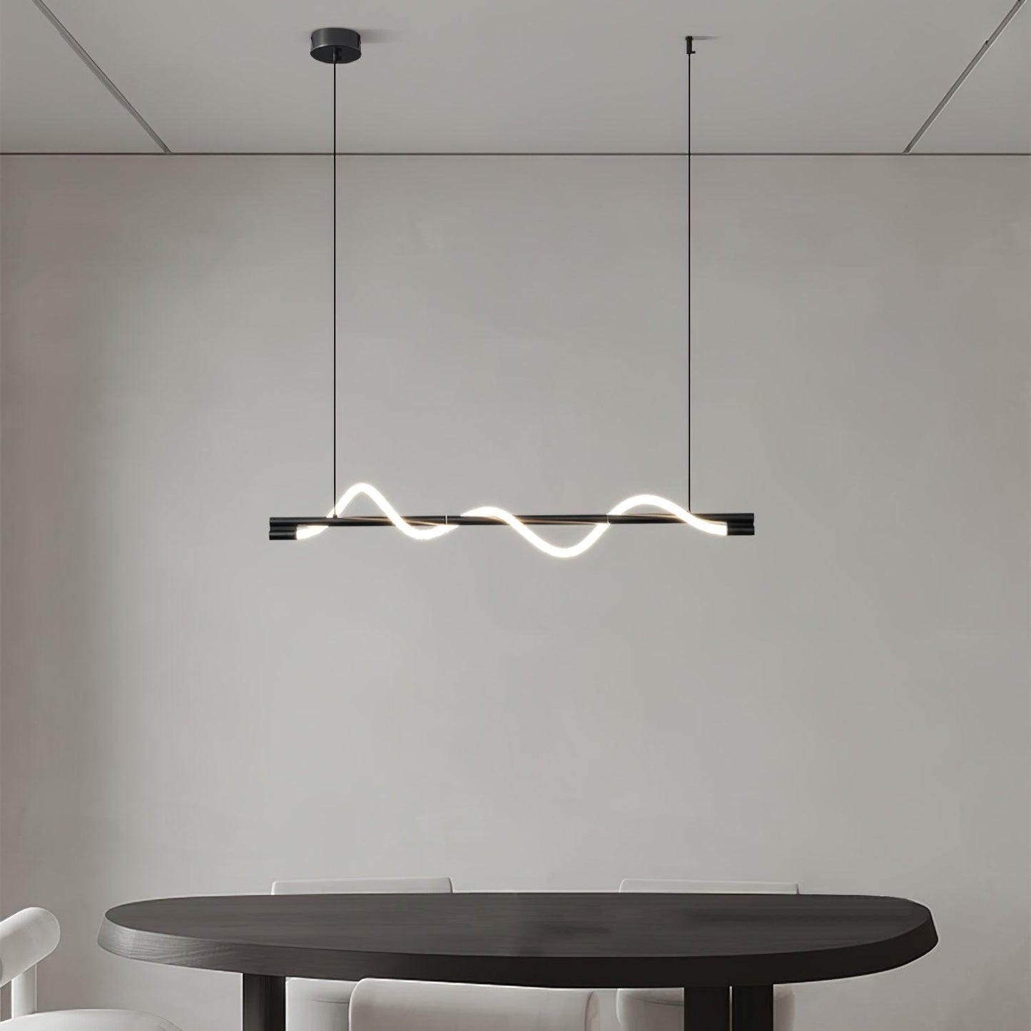 Linear Wave Pendant Light for Kitchen Island