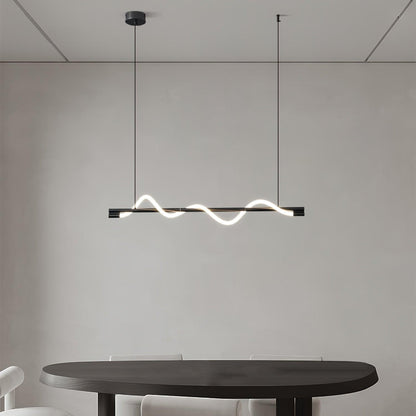 Linear Wave Pendant Light for Kitchen Island