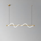 Linear Curve Wave Pendant - Modern S-Shaped Island Light for Kitchen & Dining Table