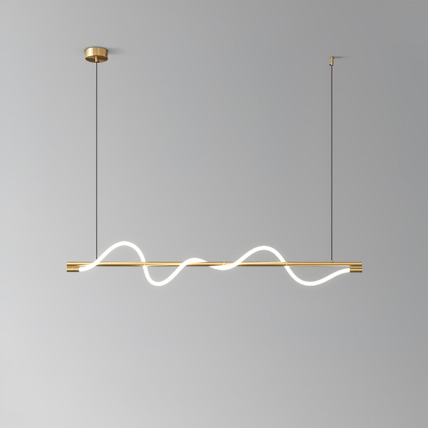 Linear Wave Pendant Light for Kitchen Island