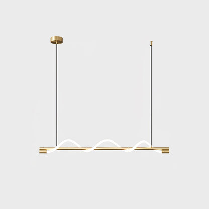 Linear Wave Pendant Light for Kitchen Island
