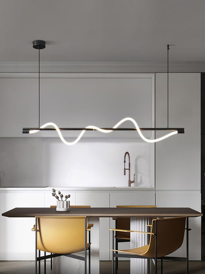 Linear Wave Pendant Light for Kitchen Island