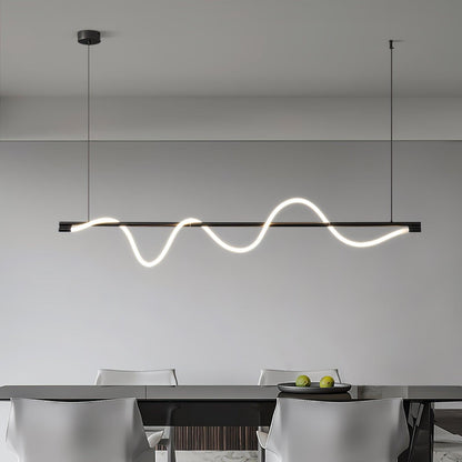 Linear Wave Pendant Light for Kitchen Island