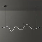 Linear Curve Wave Pendant - Modern S-Shaped Island Light for Kitchen & Dining Table