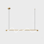 Linear Curve Wave Pendant - Modern S-Shaped Island Light for Kitchen & Dining Table