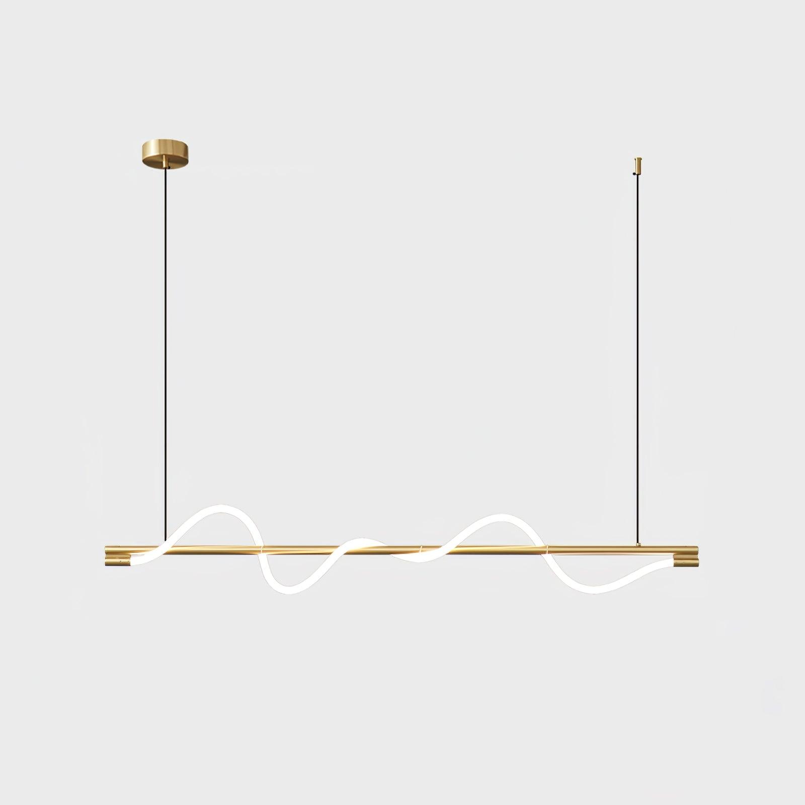 Linear Curve Wave Pendant - Modern S-Shaped Island Light for Kitchen & Dining Table