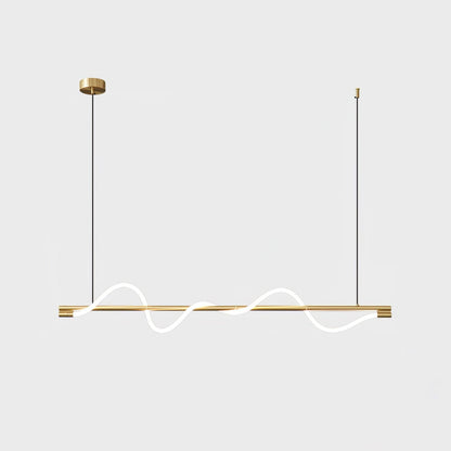 Linear Wave Pendant Light for Kitchen Island