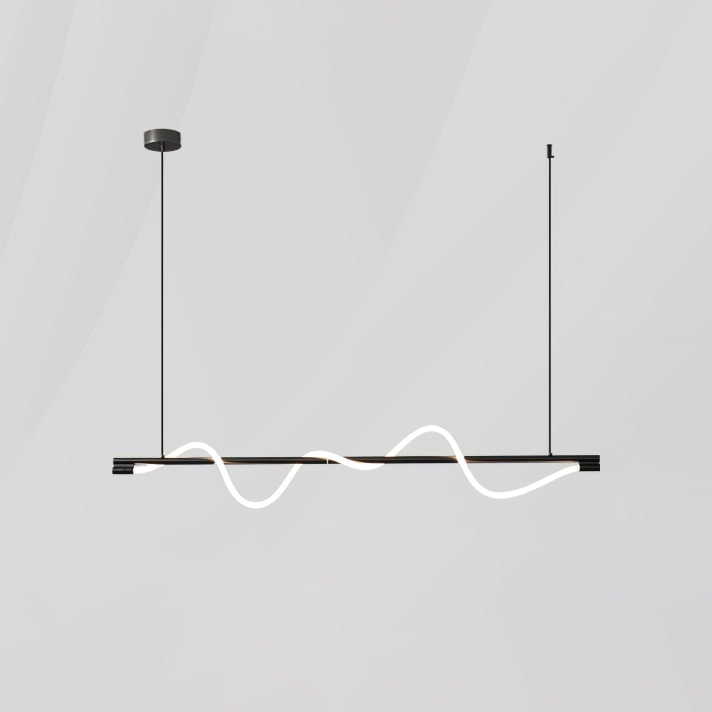 Linear Wave Pendant Light for Kitchen Island
