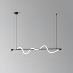 Linear Curve Wave Pendant - Modern S-Shaped Island Light for Kitchen & Dining Table