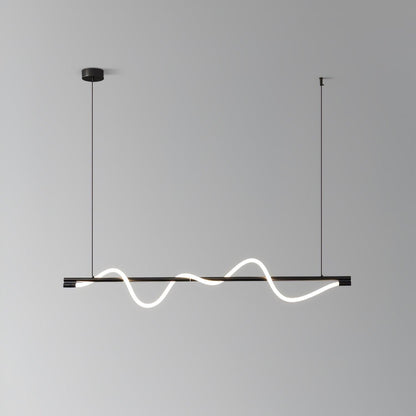 Linear Wave Pendant Light for Kitchen Island