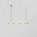 Linear Curve Wave Pendant - Modern S-Shaped Island Light for Kitchen & Dining Table