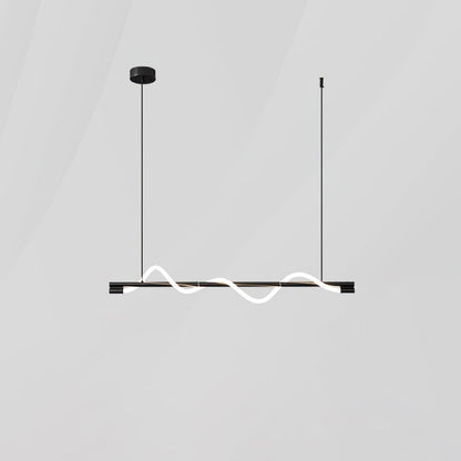 Linear Wave Pendant Light for Kitchen Island