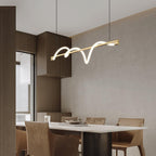 Linear Curve Wave Pendant - Modern S-Shaped Island Light for Kitchen & Dining Table