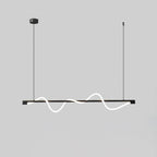 Linear Curve Wave Pendant - Modern S-Shaped Island Light for Kitchen & Dining Table