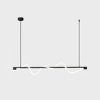 Linear Curve Wave Pendant - Modern S-Shaped Island Light for Kitchen & Dining Table