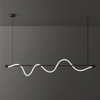 Linear Curve Wave Pendant - Modern S-Shaped Island Light for Kitchen & Dining Table
