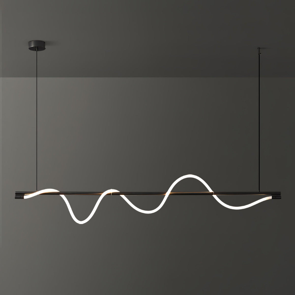 Linear Wave Pendant Light for Kitchen Island