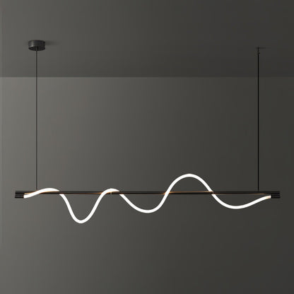 Linear Wave Pendant Light for Kitchen Island