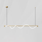 Linear Curve Wave Pendant - Modern S-Shaped Island Light for Kitchen & Dining Table