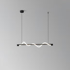 Linear Curve Wave Pendant - Modern S-Shaped Island Light for Kitchen & Dining Table