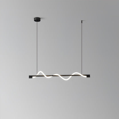 Linear Wave Pendant Light for Kitchen Island