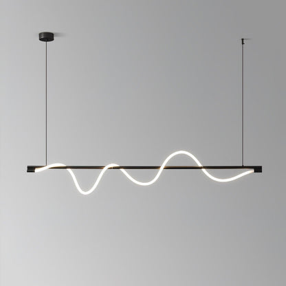 Linear Wave Pendant Light for Kitchen Island