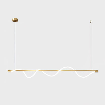 Linear Wave Pendant Light for Kitchen Island