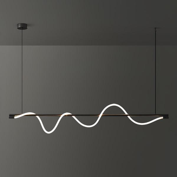 Linear Wave Pendant Light for Kitchen Island