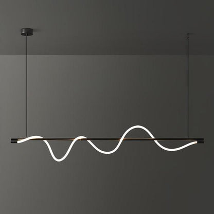 Linear Wave Pendant Light for Kitchen Island