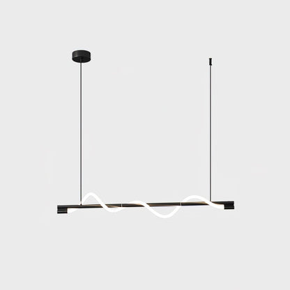 Linear Wave Pendant Light for Kitchen Island
