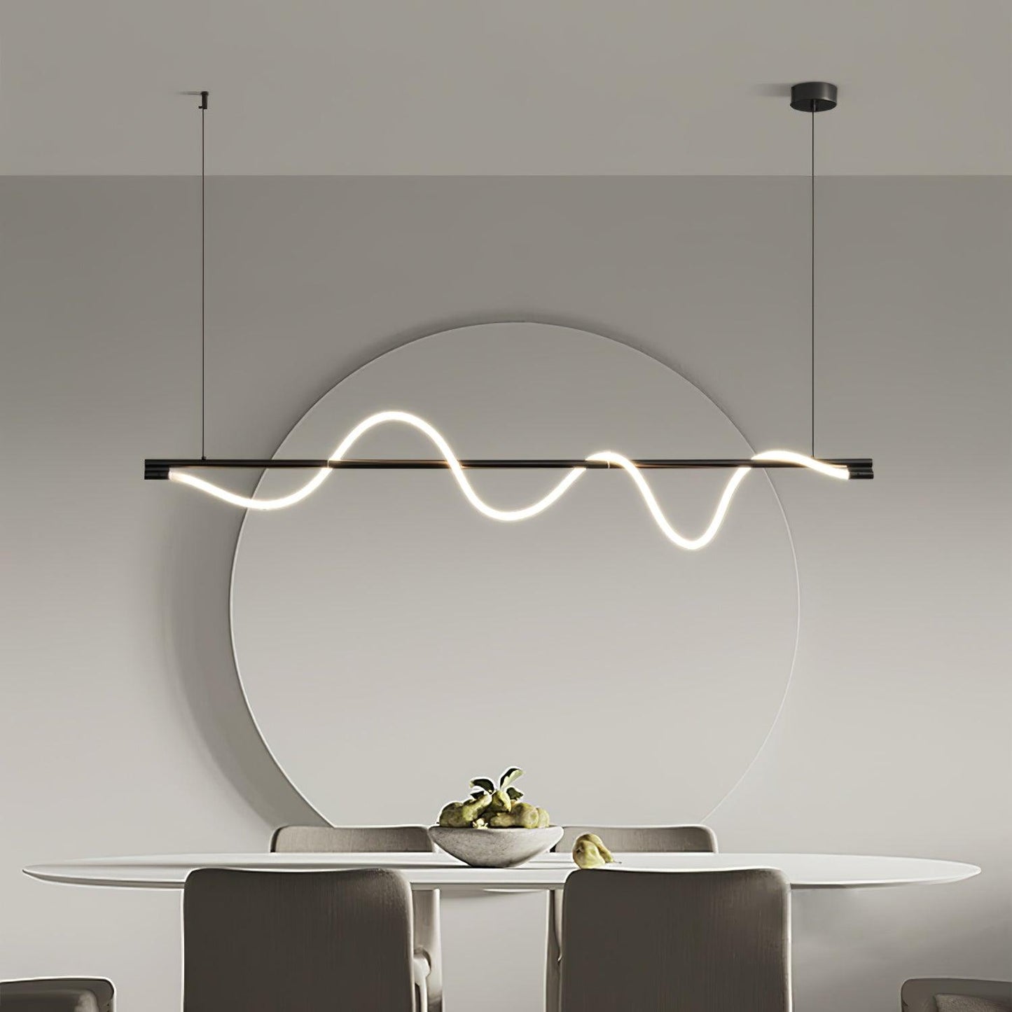 Linear Wave Pendant Light for Kitchen Island