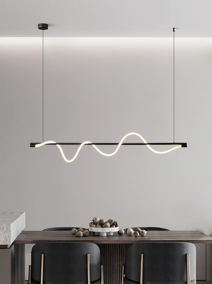 Linear Wave Pendant Light for Kitchen Island
