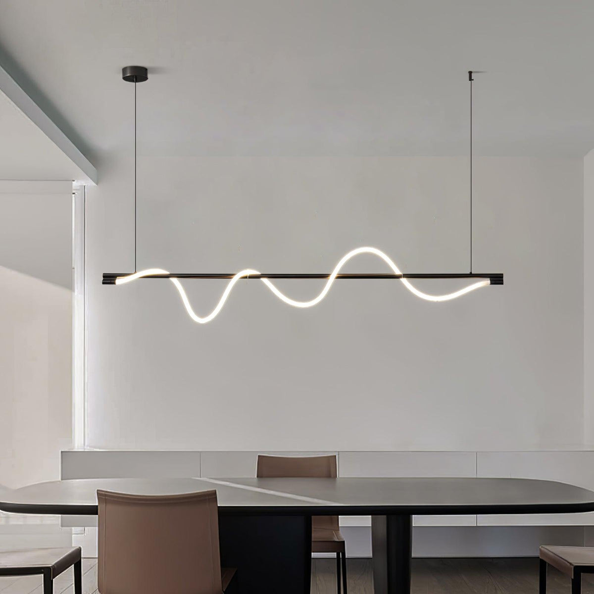 Linear Wave Pendant Light for Kitchen Island