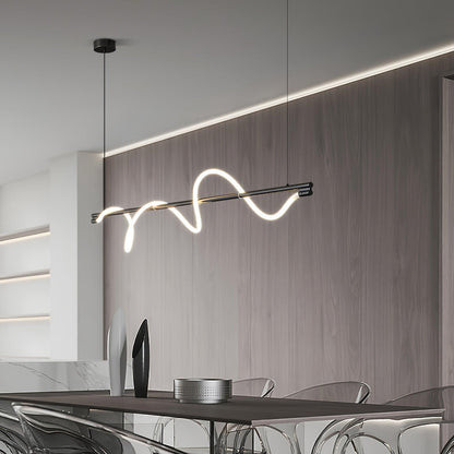 Linear Wave Pendant Light for Kitchen Island